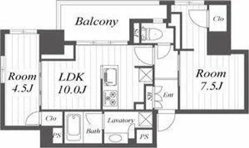 プラウドタワー栄【3階】の間取り