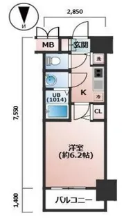 プレサンス玉造駅前ルージュ【14階】の間取り