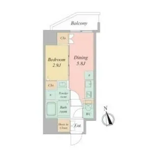 セレニテ日本橋エクラ【5階】の間取り