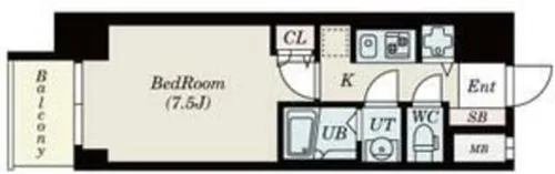 S-RESIDENCE難波Briller【10階】の間取り