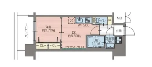 プレジオ難波【6階】の間取り