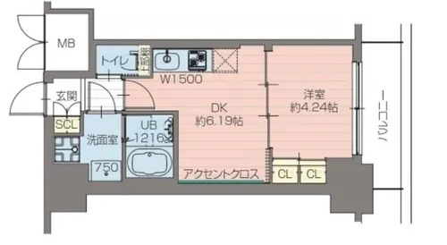 プレジオ恵美須【6階】の間取り