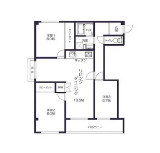 大阪府堺市西区上野芝町4丁【マンション】の間取り