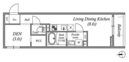 S-MOVE緑橋Ⅱ【3階】の間取り