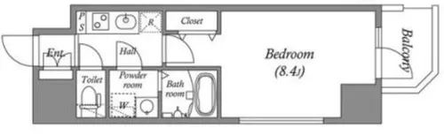 MELDIA CREST TAPP NAMBA-WEST【11階】の間取り