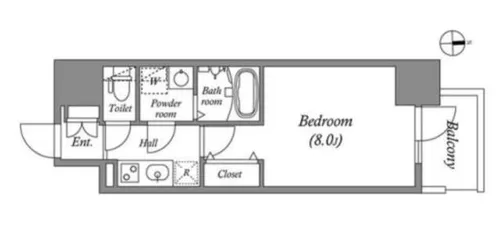 MELDIA CREST TAPP NAMBA-WEST【10階】の間取り