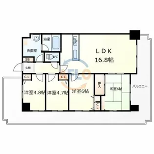 四季彩都いちょう館B棟【3階】の間取り