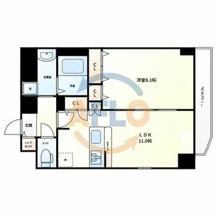 プレサンス堺筋本町フィリア【11階】の間取り