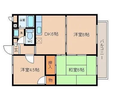 大阪府堺市西区鳳南町2丁【アパート】の間取り