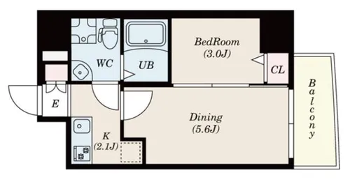 大阪府大阪市中央区上汐1丁目【マンション】の間取り