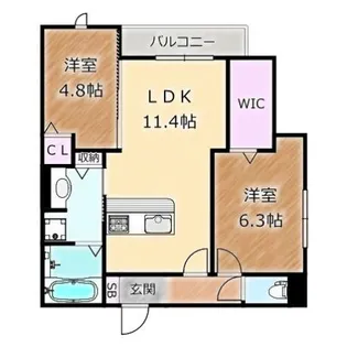 大阪府堺市北区黒土町【アパート】の間取り