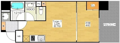 大阪府大阪市中央区上町【マンション】の間取り