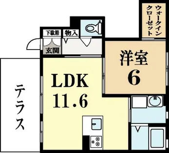 シャーメゾンアビデ【1階】の間取り