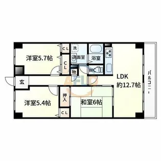 ル・アン緑地【6階】の間取り