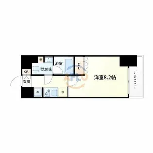 ミュプレ江坂【8階】の間取り