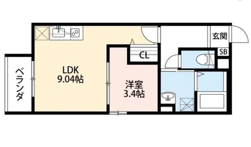 大阪府堺市堺区香ヶ丘町4丁【アパート】の間取り