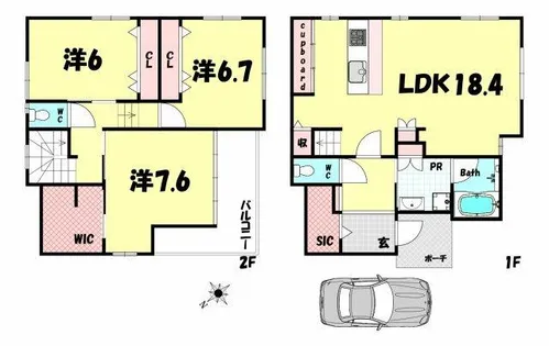 兵庫県神戸市東灘区西岡本4丁目【一戸建】の間取り