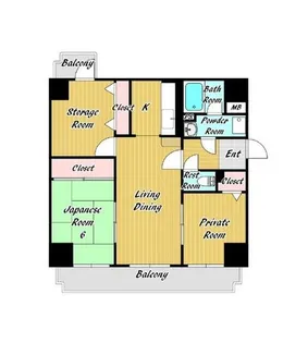 大阪府堺市西区浜寺石津町中1丁【マンション】の間取り