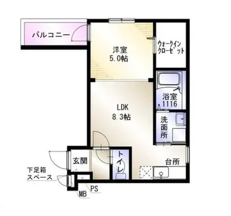 大阪府大阪市住吉区遠里小野2丁目【アパート】の間取り