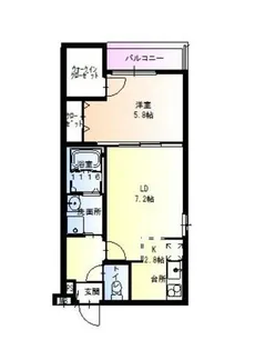 大阪府大阪市住吉区遠里小野6丁目【アパート】の間取り
