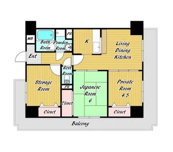 大阪府堺市西区浜寺石津町中1丁【マンション】の間取り