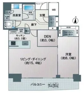 大阪ひびきの街ザ・サンクタスタワー【46階】の間取り