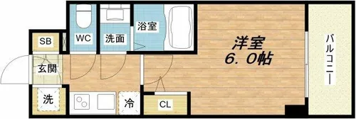 エスリード大阪ドームシティ【8階】の間取り