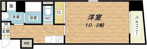 モンサンミッシェル北浜【7階】の間取り