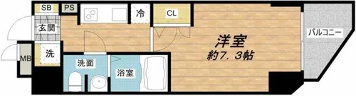 スワンズシティ大手前ソレイユ【3階】の間取り