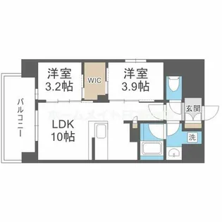 ソルレヴェンテ新梅田【14階】の間取り