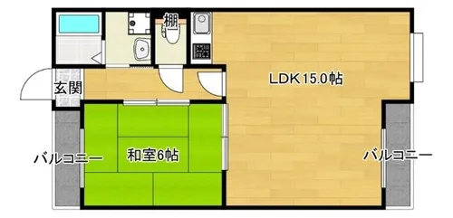 新豊里ハイツ【4階】の間取り