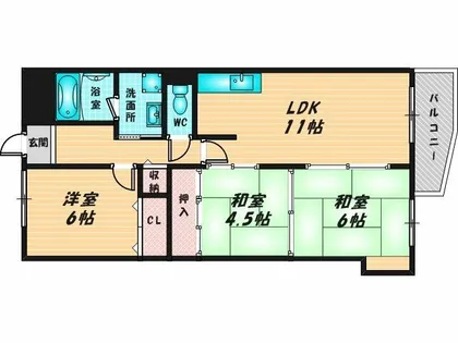 セレニティ巽【1階】の間取り