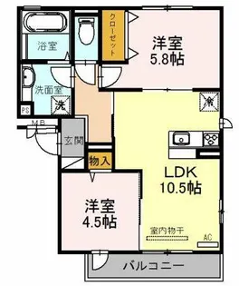 アゼリア東太子【2階】の間取り