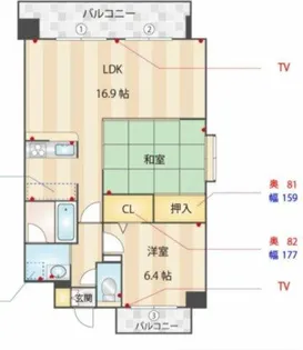 アトラスアルファーノ箱崎【9階】の間取り
