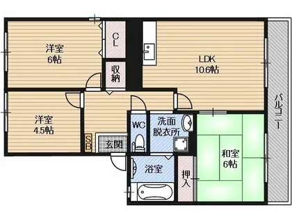 グレースB棟【2階】の間取り