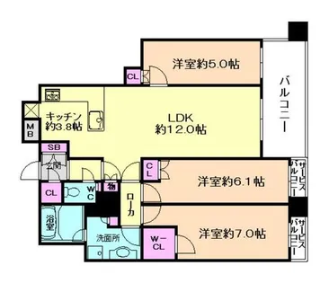 大阪府大阪市北区同心1丁目【マンション】の間取り