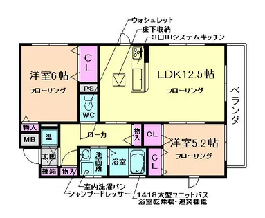 大阪府池田市荘園1丁目【マンション】の間取り