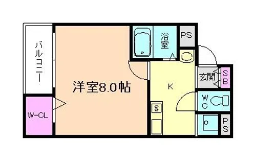 大阪府大阪市北区天満1丁目【マンション】の間取り