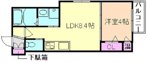 大阪府大阪市城東区永田4丁目【アパート】の間取り