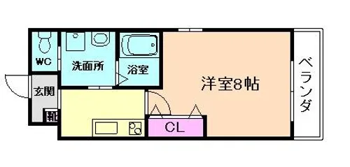 リアコート高井田中央 WEST【402号室】の間取り