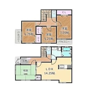 大阪府堺市北区金岡町【一戸建】の間取り