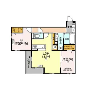 大阪府堺市西区上野芝向ヶ丘町2丁【アパート】の間取り