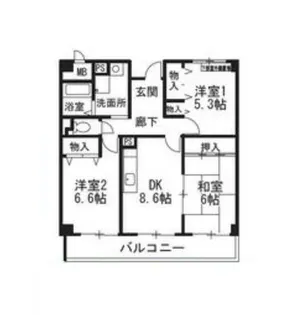 大阪府堺市西区鳳南町5丁【マンション】の間取り
