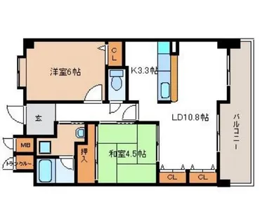 大阪府堺市堺区北三国ヶ丘町8丁【マンション】の間取り