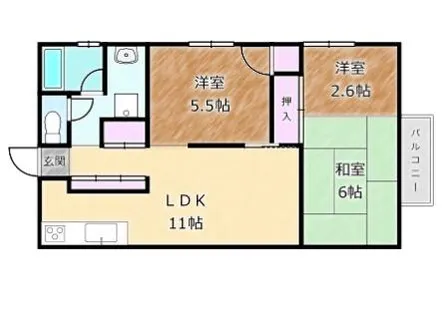 大阪府堺市北区北長尾町2丁【マンション】の間取り