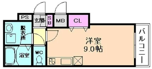 大阪府東大阪市瓢箪山町【アパート】の間取り