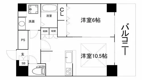 プレサンス大阪城公園パークプレイス【10階】の間取り