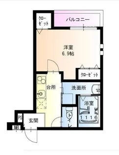 大阪府堺市西区浜寺諏訪森町中2丁【アパート】の間取り