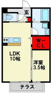 福岡県北九州市八幡西区中の原1丁目【アパート】の間取り