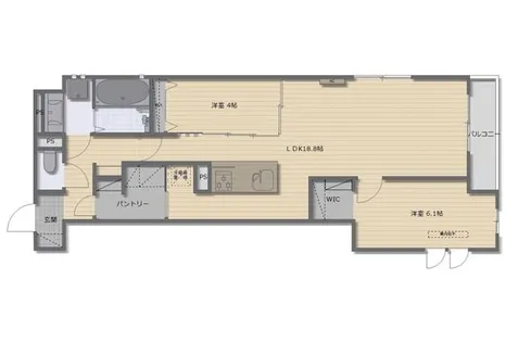 大阪府堺市北区北花田町1丁【アパート】の間取り